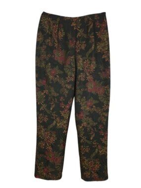 Jones New York Floral Tapestry Pants Size 8 Lined Straight Leg